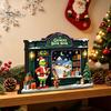 Artistic Wood Craft Decorations Christmas Wooden Light Up House Table Ornament, LED Lighted Tabletop Holiday Home Decor Gifts Book Nook Village