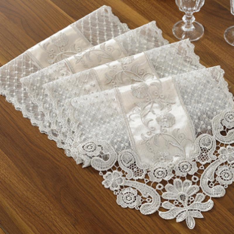 Spetsbord Broderi Bord Flagga Tebord Spets TV-skåp Bord Flagga Spets Polyester Fiber Bord Flagga