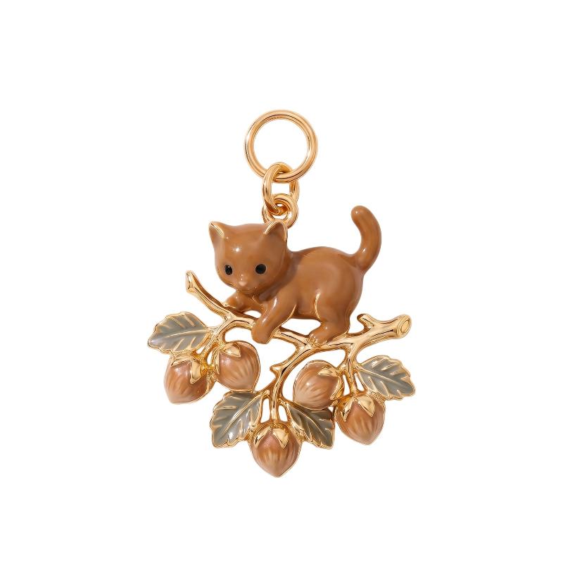 Cute Enamel Cat Charms Hand Painted Details Gold Plated Edges For Cat Lover Gifts Diy Jewelry Making