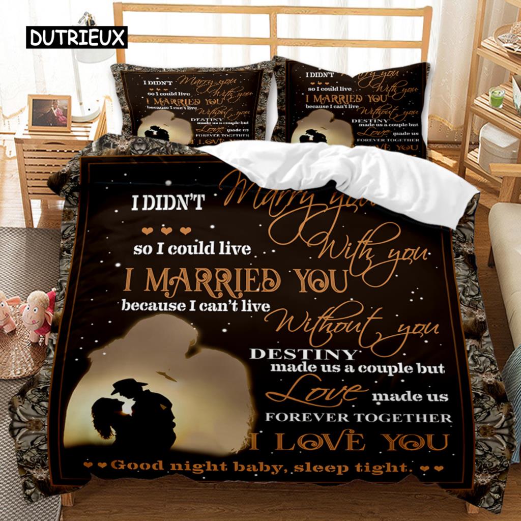 Letter Duvet Cover Set Love Vows Letter To Lover Letter Twin Bedding Set Couple Gift Lover Queen King Size Polyester Quilt Cover