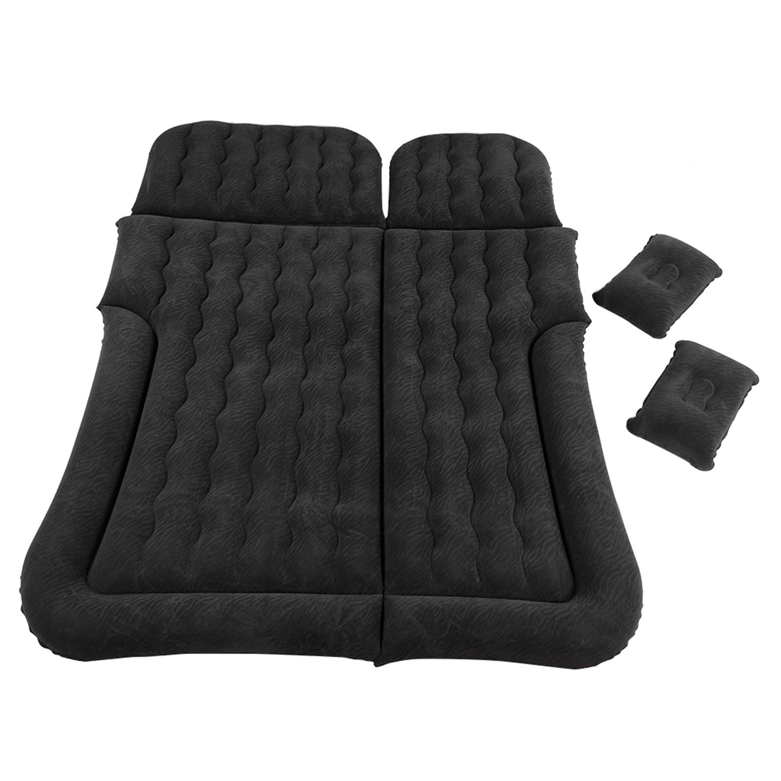 

2‑In‑1 Multifunction Inflatable Travel Mattress PVC Flocking Soft Sleeping Rest Cushion for Car SUVBlack чёрный