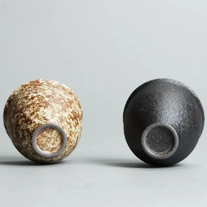 Splashed Gold Rust Glaze Ceramic Tea Cup Personal Use Cup for Gongfu Tea Brewing, Unique TextureChineseTeaSetCup withGold Accent