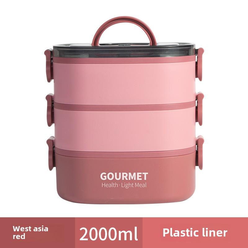 

Многослойный ланч-бокс большой емкости — портативный и пригодный для использования в микроволновой печи; Идеально подходит для студентов и офисных работников. 800ML