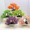 Artificial Bonsai Pine Decor, Multicolor Plastic Fake Potted Plant for Table Home Decoration