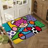 Colors R-Romero B-Britto Art Floor Mat Soft Thickened Absorbent Non-Slip Bedroom Living Room Door Mat Home Decor Flannel Rugs