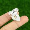 Natural Shiva Eye Shell Stackable Flower White Adjustable Ring 925 Silver