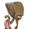 Personalized warm ear protection Lei Feng hat female winter thickened and thin age reducing ear bag knitted hat cute Internet celebrity airplane hat