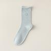 5/10 Pairs Comfortable Casual Autumn Winter Socks for Women Korean Style Instagram Inspired Lace Mid Calf Socks Bow Embroidery Loose Fit Pile Socks