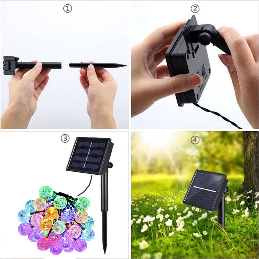 Colorful LED Solar Bubble Ball String Lights for Outdoor Decoration