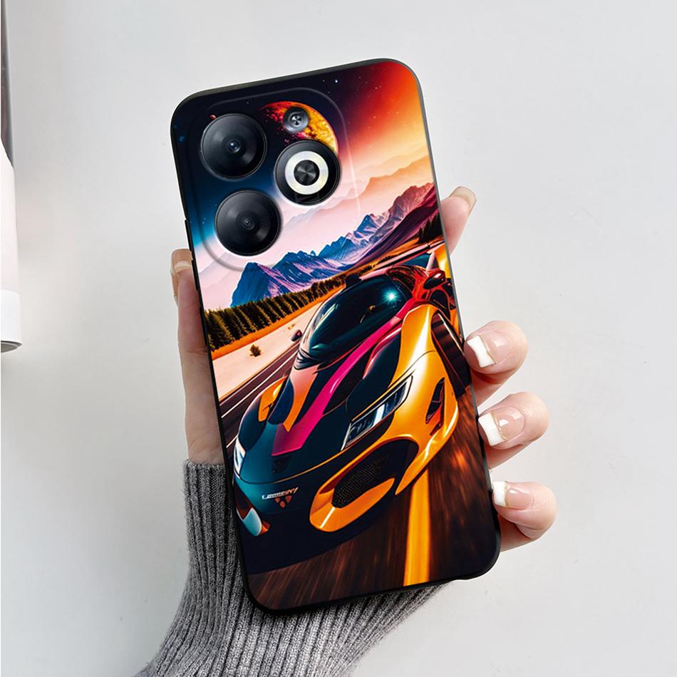Case For Infinix Smart 8 Back Cover Black Silicon Soft TPU Marble Cover For Infinix Smart 8 X6525 Funda Smart8 Phone Cases Coque