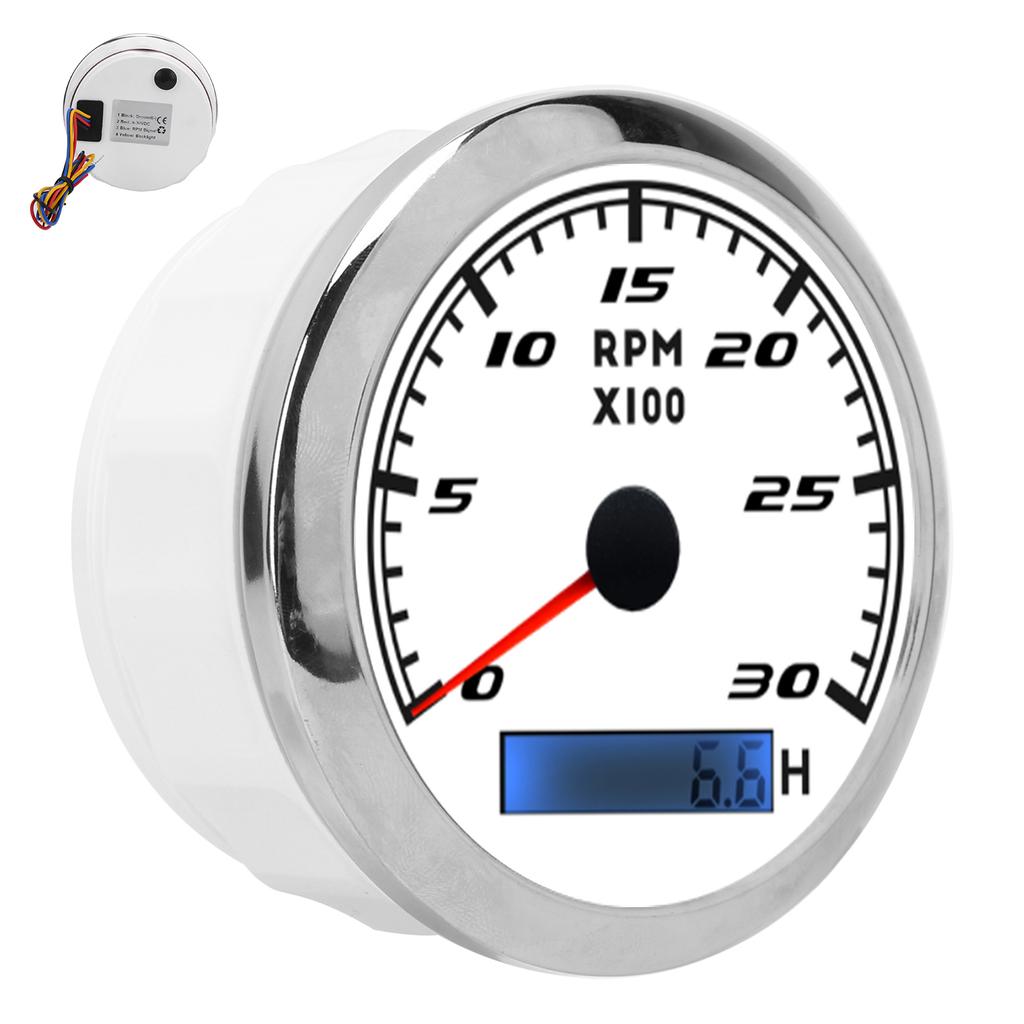 85mm Zeiger Drehzahlmesser RPM Tacho IP67 Edelstahl   für Auto Boot Marine