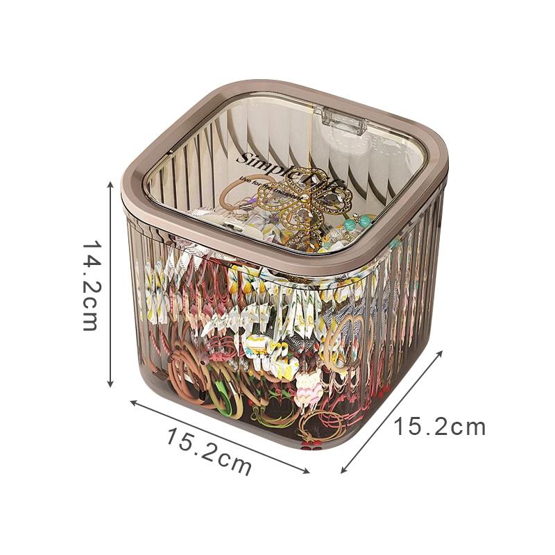 M/L Desktop Storage Box Trash Can Pop-up Lid Storage Box for Hair Accessories Jewelry Desktop Decoration Multi-use Organizers
