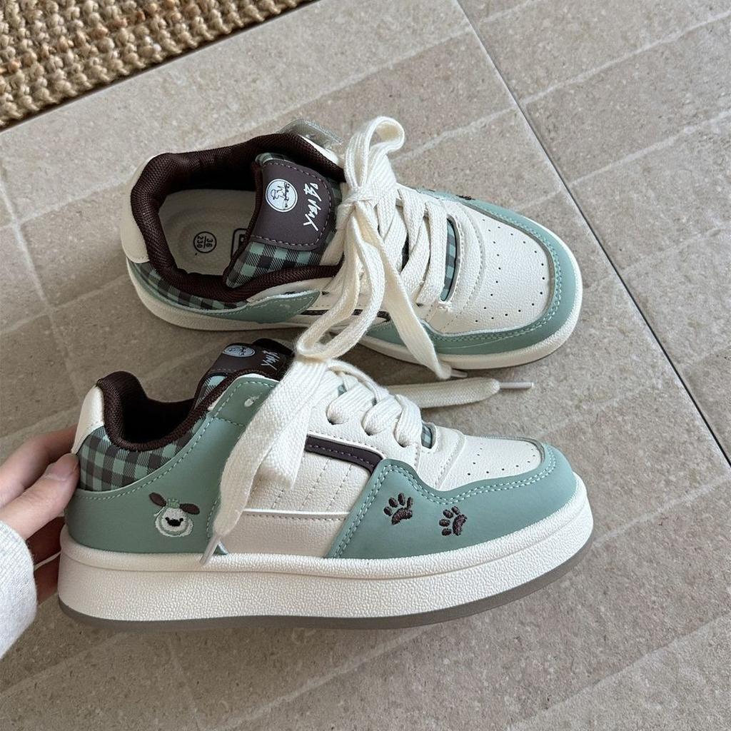 Cute puppy platform bread shoes schoolgirl autumn niche design with skirt