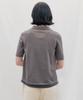 STEP AROUND See-Through Collar Half Knit_Charcoal