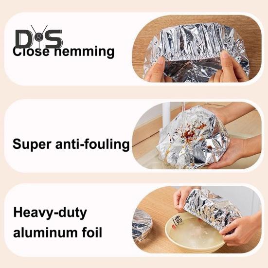 10/30/50Pcs Repeatable Aluminum Foil Insulation Cover Elastic Heat-Resistant Food Covers for Kitchen  Lock Aluminium Foil Storage Covers for Fruit