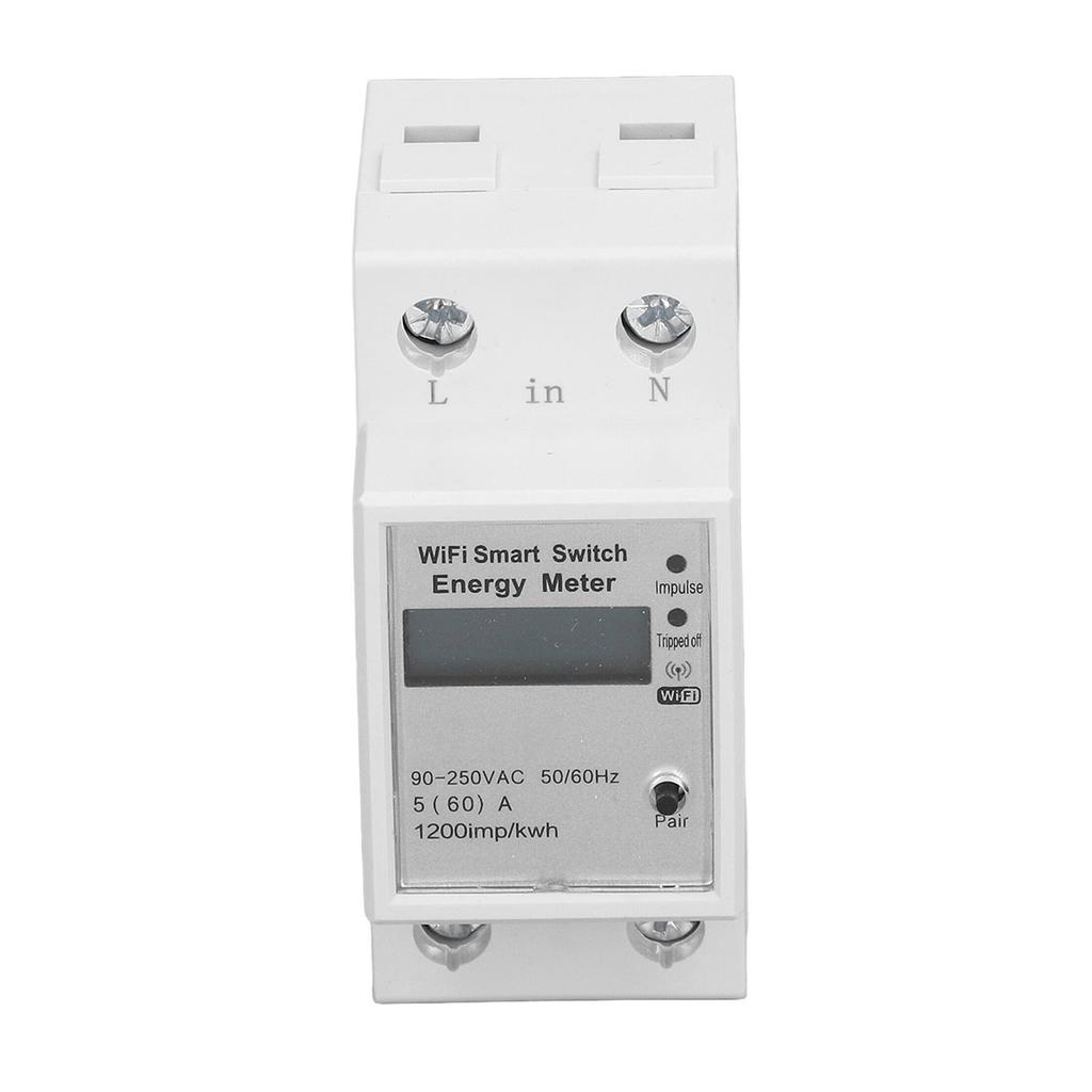 Wifi Energy Meter Circuit Breaker Mobile APP Voice Control Single Phase DIN Rail Type Smart Power Me