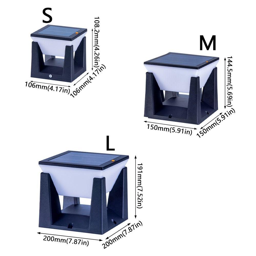 Waterproof Solar Powered Column Lights Efficient Atmosphere Solar Post Lights 3 Lighting Modes Outdoor Pillar Lamp Garden