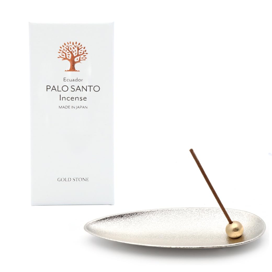 palo santo incense holder set incense sticks 30 pcs natural ingredients 100% made in japan silver