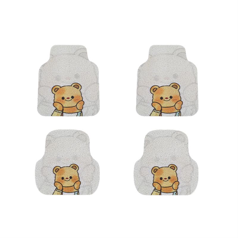 Floor Mats for the Driver's Seat and Rear Seat, New Style Single-Piece Silk Loop, Wear-Resistant, Dirt-Proof, Cute Cartoon Car Carpet-Style Floor Mats