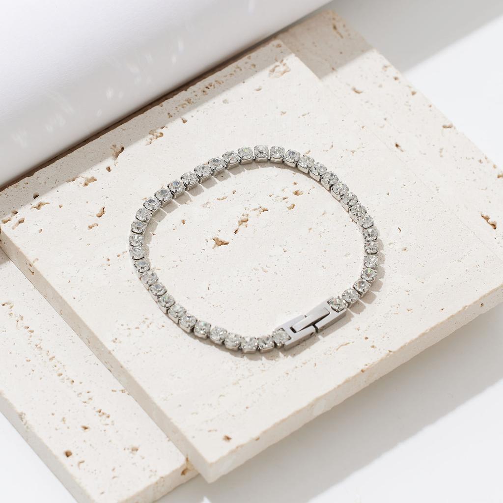 Full Diamond Bracelet Niche Light Luxury Light Color Row Diamond Claw Inlaid Zircon Bracelet