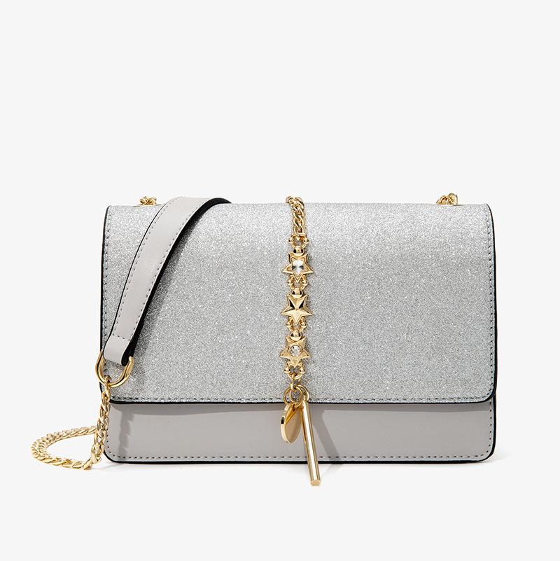 Women's Bag Holiday Gift Starry Sky Chain Small Square Bag Women's New Trendy and High-end Single Shoulder Crossbody Bag