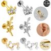 G23 Titanium Alloy Leaf Lip & Ear Stud Piercing Jewelry