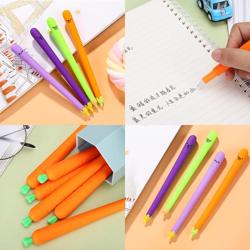 Korean Cute Cartoon Carrot Pen - Black Ballpoint for Students and Stationery