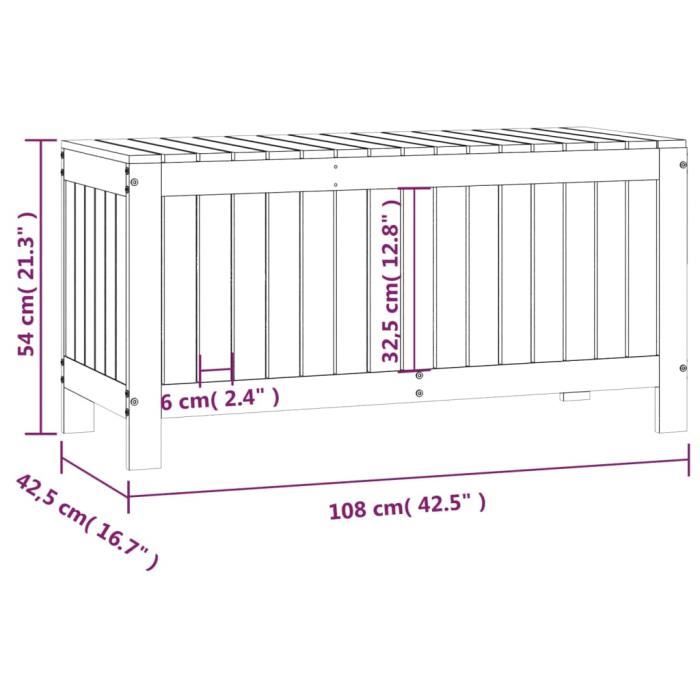 VidaXL Garden Storage Box 108x42.5x54 Cm Solid Pine Wood 823829