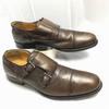 Made In Italy Double Monk Strap Business Shoes Brown Size 7.5 (25.5cm) Men's