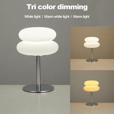 Bedroom Bedside Lamp Creamy Style Table Lamp USB Plug Tri Color Dimming Living Room Study Atmosphere Light