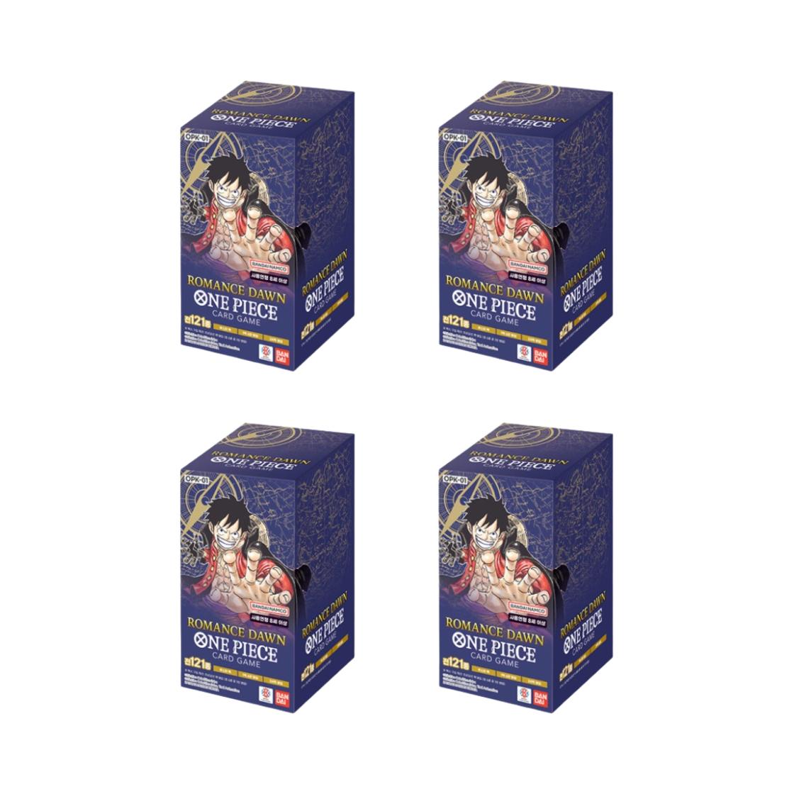 Bandai One Piece Card Game OPK-01 Romance Dawn Carddass Booster 4 Boxes (Pack of 100/Korean Ver.) ONE SIZE