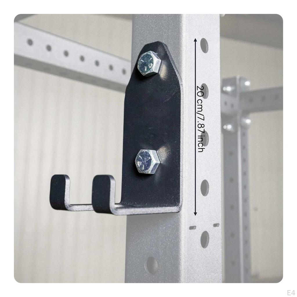 Rack Bar Hook Universal Fit Strength Barbell Storage Attachment SpaceSaving Design Vertical