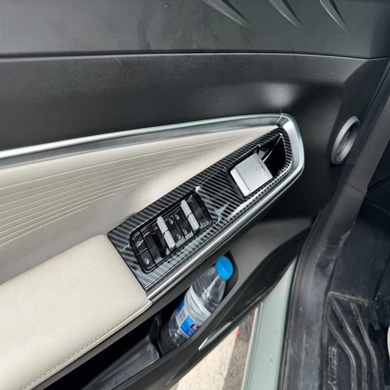 For Geely Cityray 2024 2025 ABS carbonfiber Car window lift switch Gear Shift Panel water Cup Holder Frame interior Accessories