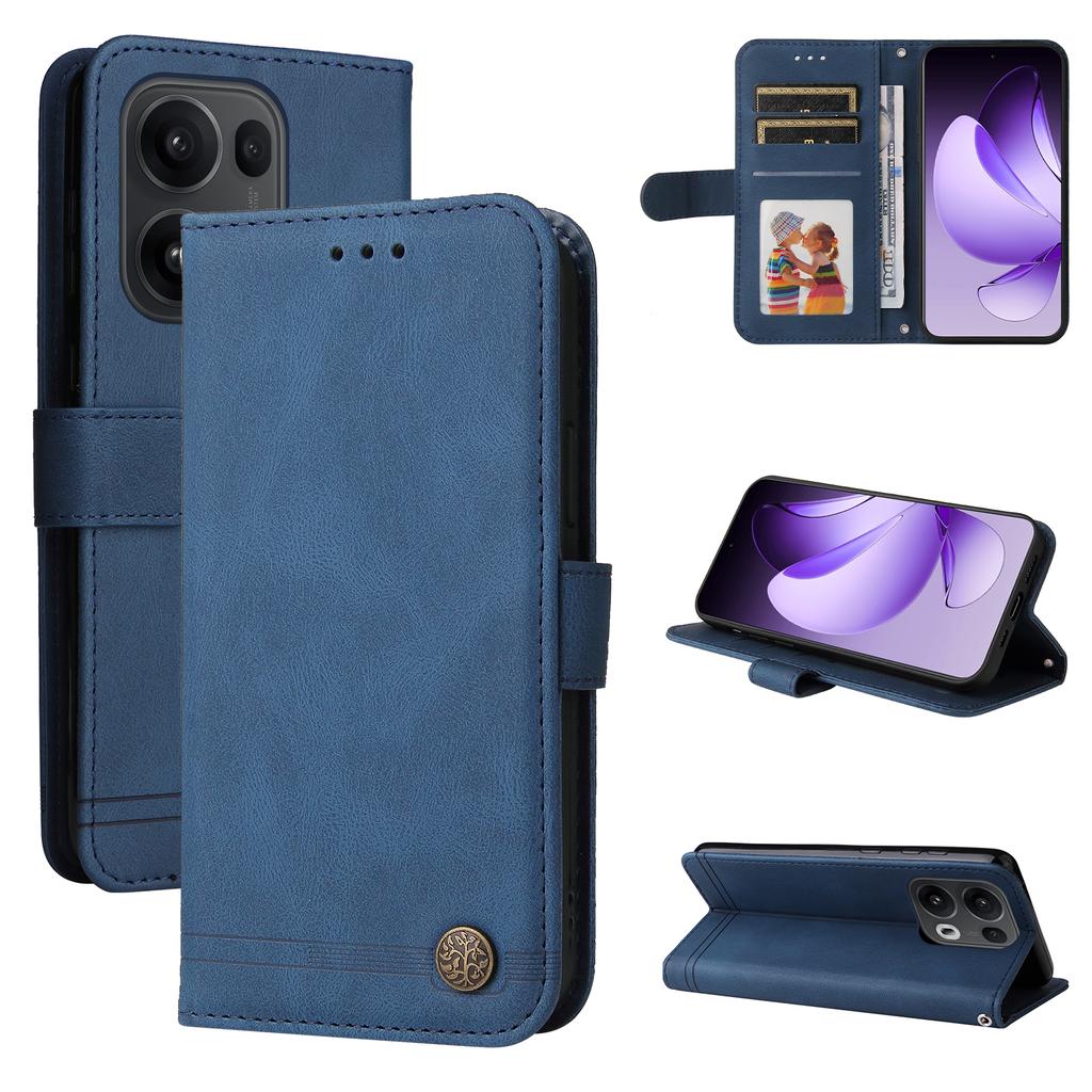 For Oppo Reno14 Pro 5G (China)/Oppo Reno13 Pro 5G/Oppo Reno14 Pro 5G (Global) Leather Wallet Cases Skin Touch Phone Cover Stand with Strap