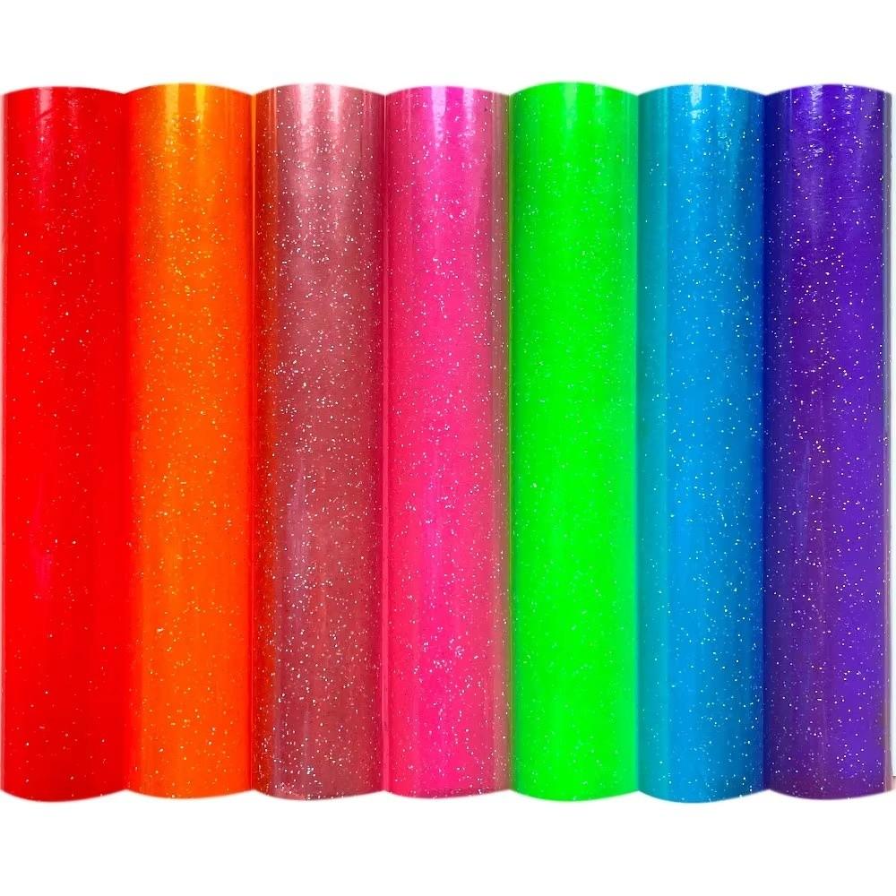 Flexible Transparent Vinyl Fabric Glitter Faux Synthetic Leather  Phone Covers