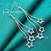 Star Filigree Silver Long Earrings for Women by West Lake Beauty
