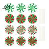 Outdoor Holiday Lawn Decorations 12Pcs Christmas Candy Yard Stakes, Hollow Board Garden Decor with Metal Spikes, Tree Ground Inserts Red White