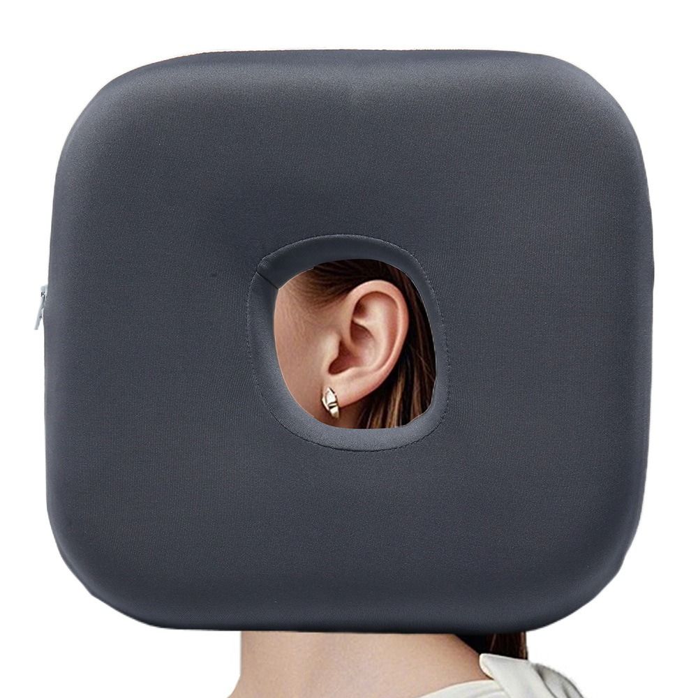 Foam Ear Piercing Pillow Hollow Design Slow Rebound Ear Hole Donut Pillow Comfortable Round/Square Shape Side Sleeper Pillow