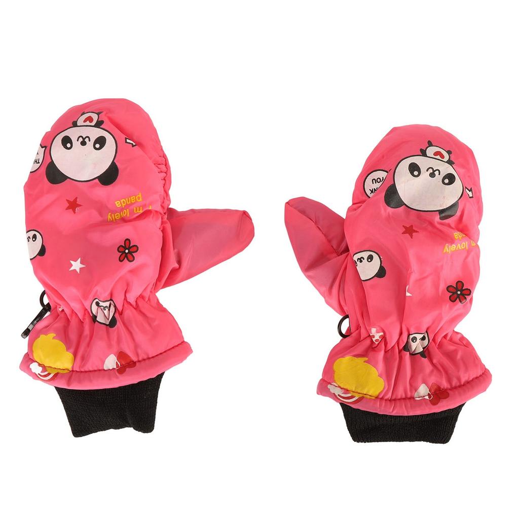 Kids Warm Snow Mittens Waterproof Widely Used Cute Pattern Polyester Fleece Windproof Kids Snow Mittens for Outdoor Walking