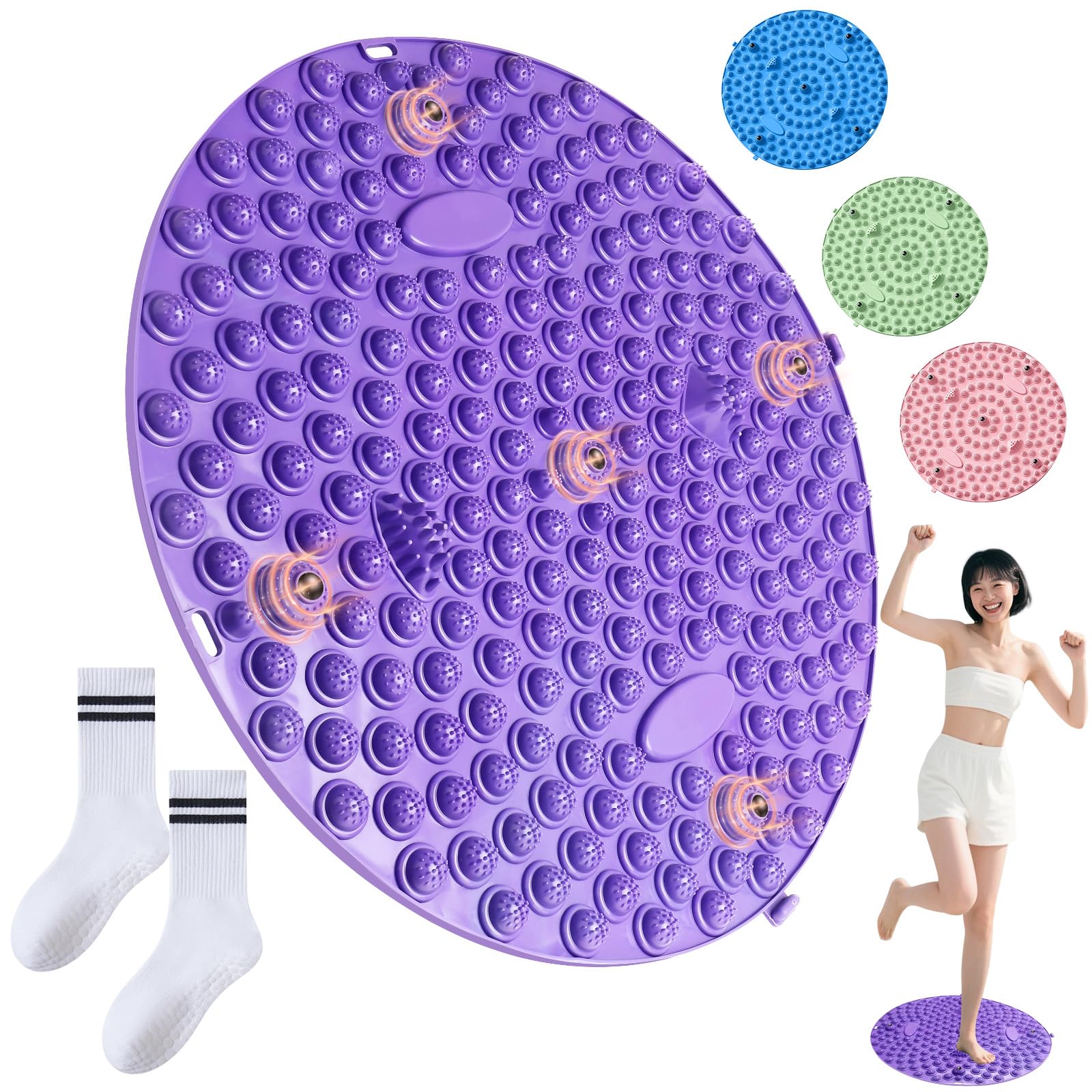 

COOMOORS Foot Reflexology Foot Massage Shiatsu Board for Foot Foot Swelling Shiatsu Compact Foldable Yoga Socks Mat, Pad, [Ergonomic Design/Home Use]