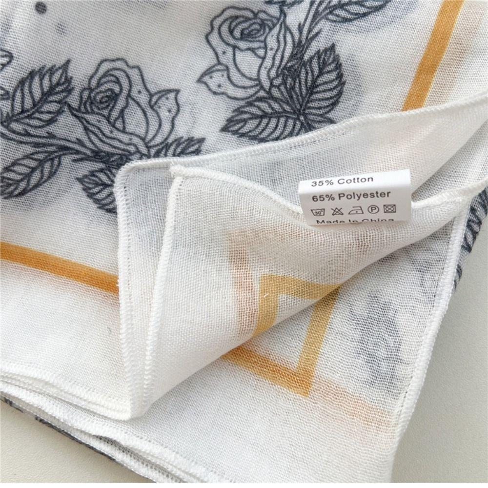 Floral Cotton Linen Print Scarves Cashew Square Handkerchief Simple Small Square Scarf  Outdoor