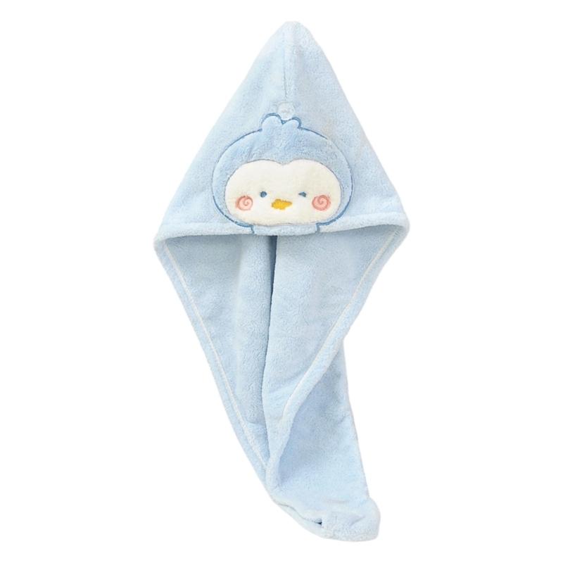 

Coral Fleece Hair Towel Rapid Drying Turban for Curly Hair Soft Touching Twist with Button for Women синій