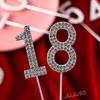 JUJUGO Cake Topper Numbers Birthday Cake Insert Card Water Drill Birthday Decoration Cake Decoration Commemorative Photo Handmade Cake Cake Only 0-9
