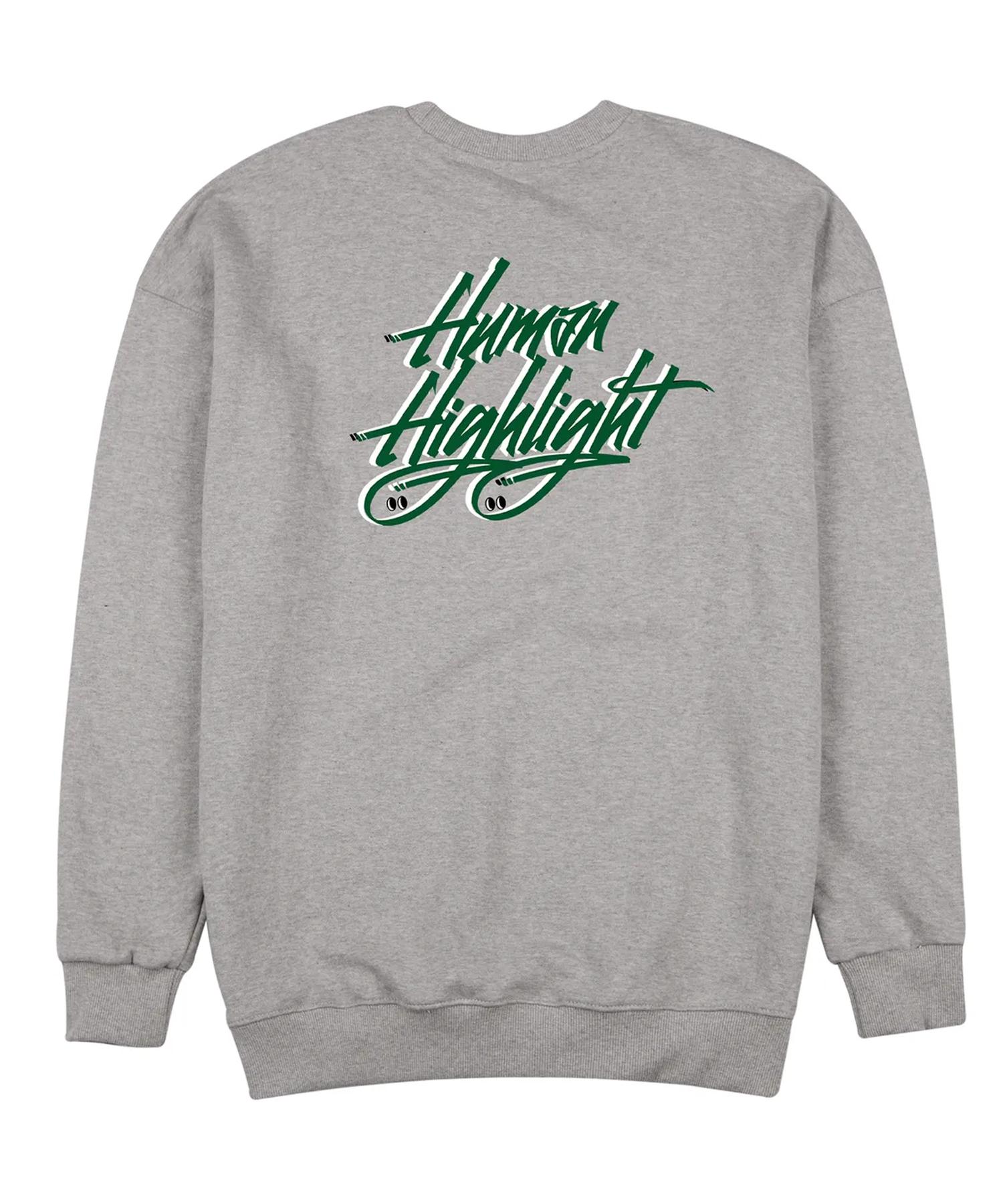 Cream Soda Lab Human Highlight Logo Sweatshirt Gray Green L
