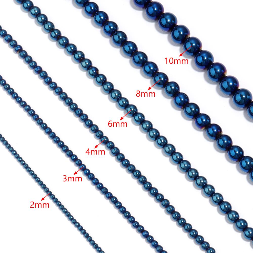40-190 Stück/Los 2-12mm Natürliche Hämatitperlen Glatte Runde Natursteinperlen Für Schmuckherstellung DIY Armband Halskette Lose Perlen