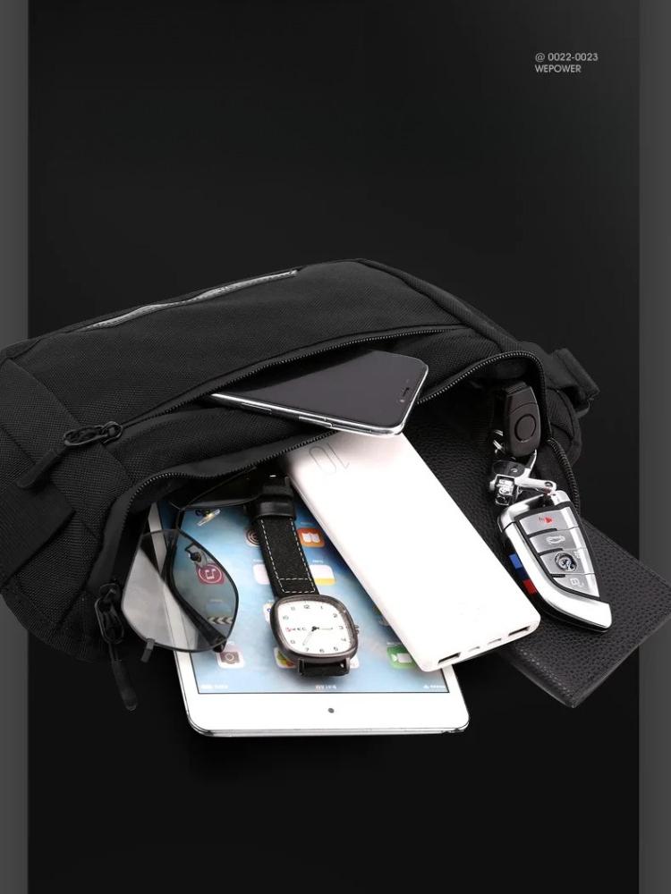 Men's Travel Portable Bag Waterproof Multi-functional Chest Bag Outdoor Sports Shoulder Bag Waist Pack Crossbody Sling