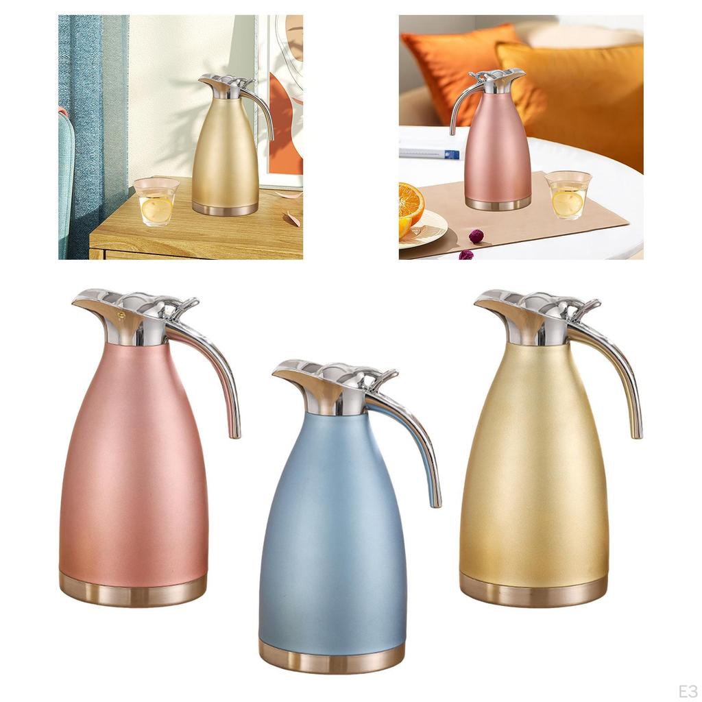 2.0 L Stainless Steel Vacuum Coffee Pot, Keeps for 36 Hours, Double-walled, Versatile Use In