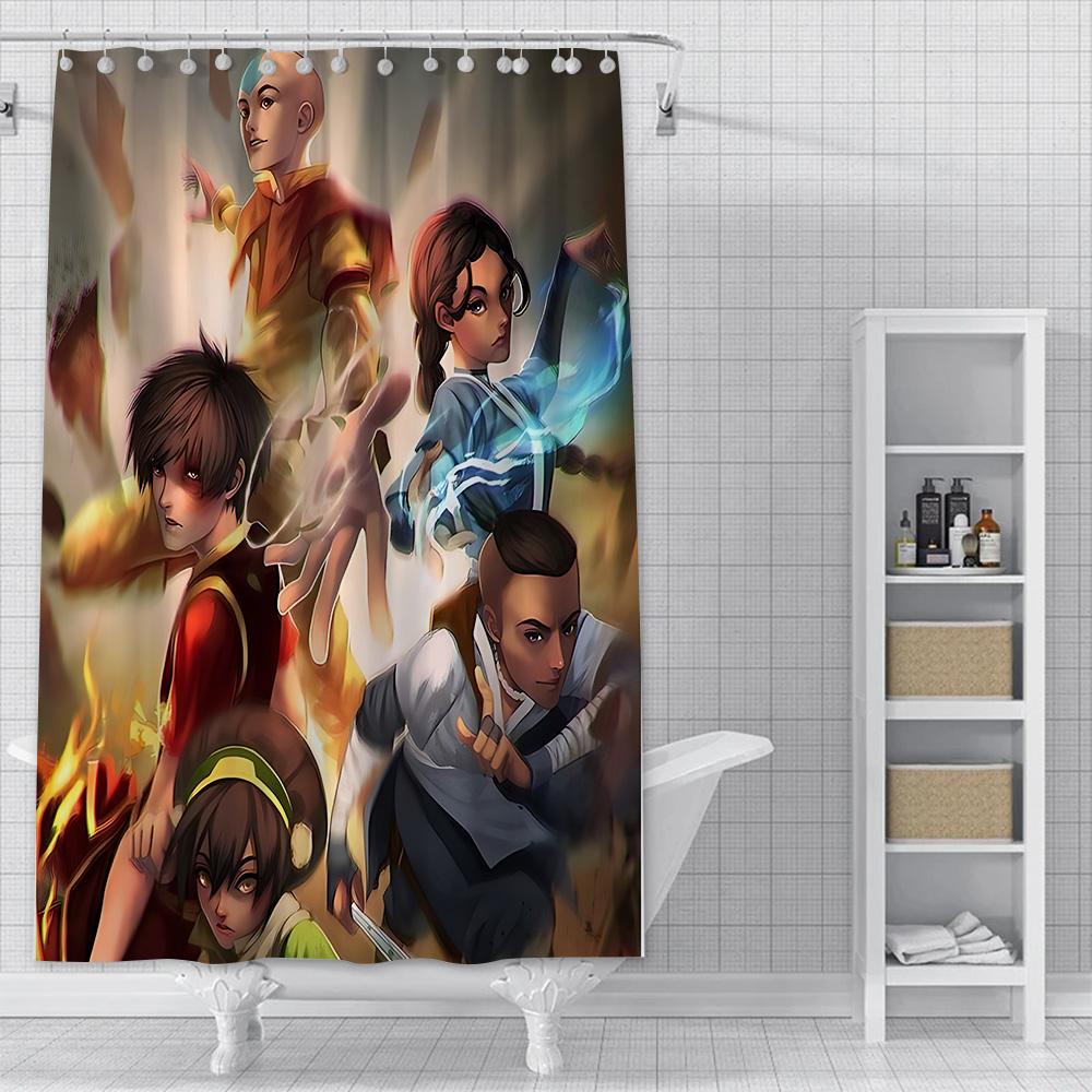 Classic Anime Avatar The Last Airbender Shower Curtain Waterproof Polyester Fabric Paint Bath Curtain Bathroom Decor Curtain