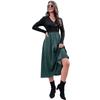 2025 autumn and winter women's new long-sleeved color matching dress