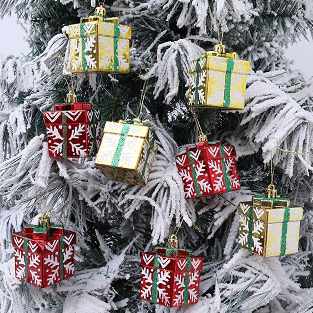 Colorful Christmas Gift Box Pendant Shiny Xmas Tree Pendant Xmas Decorative Pendant  Home Decor
